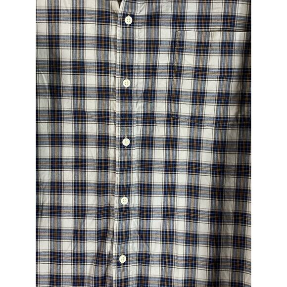 GOODFELLOW & CO Men's Cream/Blue Plaid Slim-Fit Button-Up Long Sleeve Shirt SZXL - Picture 5 of 11